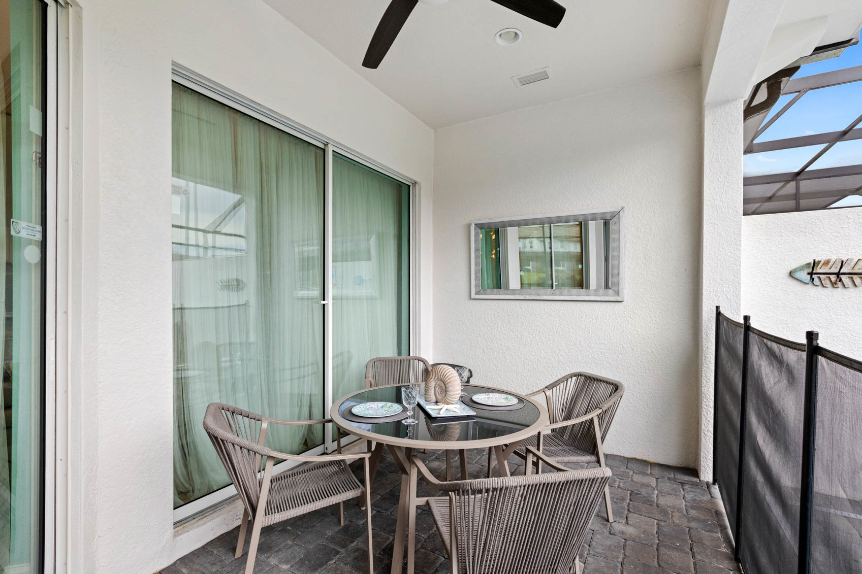 back patio with patio table and chairs